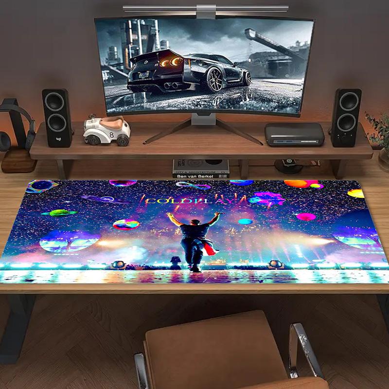 Coldplay Band Color Mouse Pad Large Gaming Table Cushion Non-slip Laptop Tablet Big Mousepad XXL Mat Mini PC Playmat With Lock edge