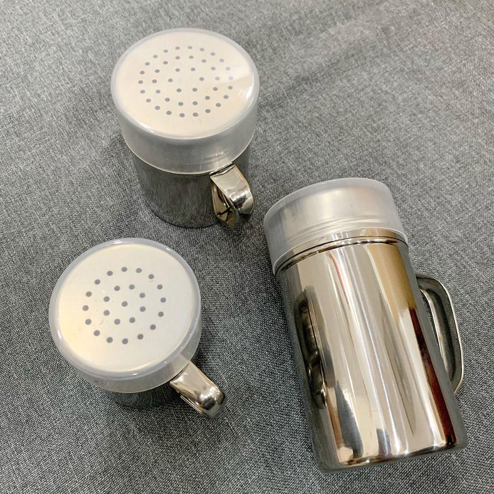 with Handle and Lid Salt Dispenser 304 Stainless Steel Condiment Container Spice Bottles Sugar