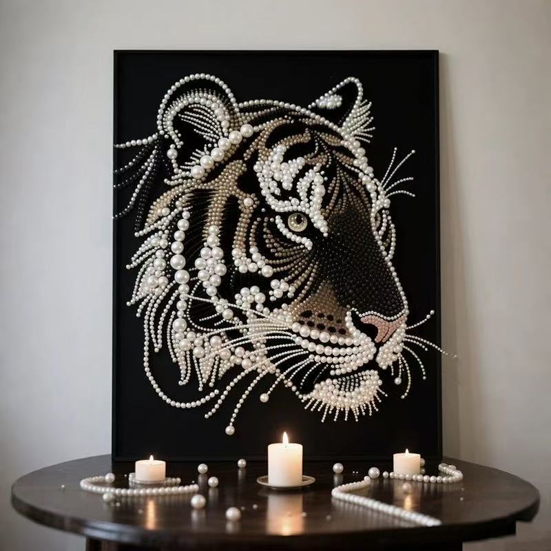 Decorative Painting Material Package, Handmade Diy National Style Ornament, Year Of The Horse Pearl Painting With Photo Frame, Living Room Entrance
