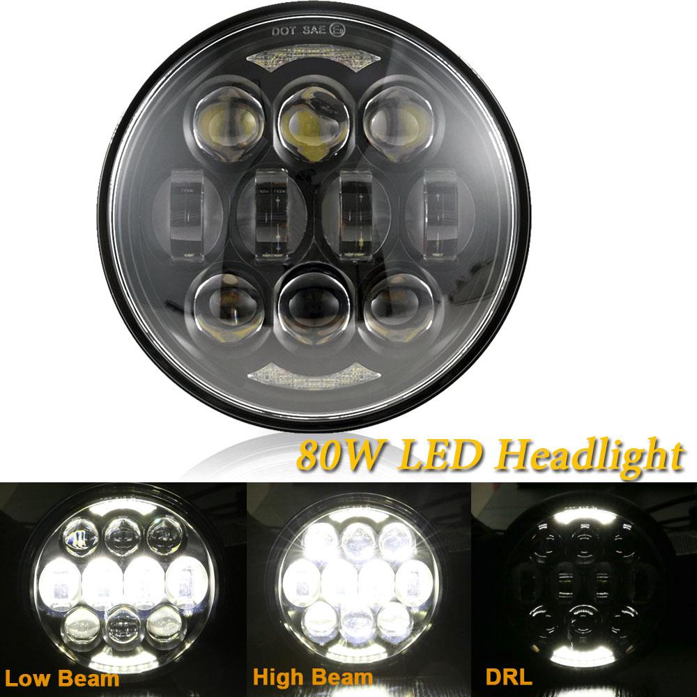LED Motorbike Auxiliary HeadLights 5.75" LED Scooter Headlamp Assembly Motorcycle LED Headlight for Harley Motorcyle