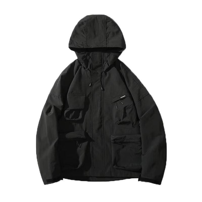 

Men s Summer Windproof Functional Mountaineering Shell Jacket - High-Class Design L чорний