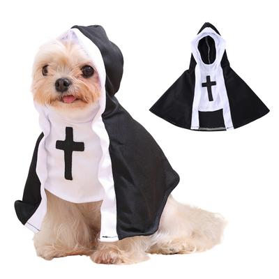 Haustier Hund Nonnenkostüm Halloween Kleidung Für Kleine Große Hunde Lustiges Welpenkleid Umhang Cosplay Set Weihnachts-Festival Bekleidung Geschenke