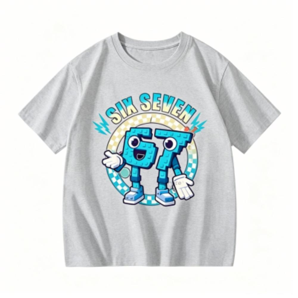 Kids Clothing Six Seven 67 Print T-shirt Summer Girls and Boys Casual Tees Tops Fashion Kids O-Neck Short Sleeve T-shirt