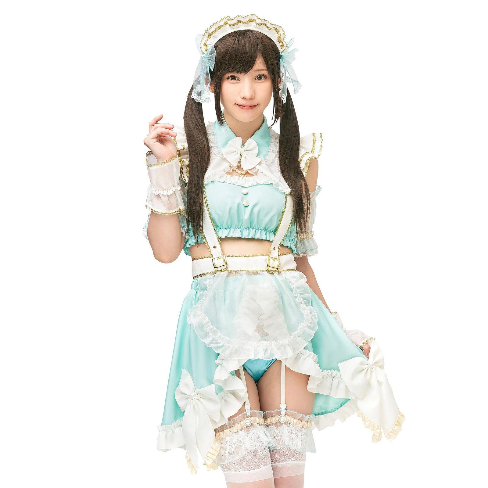 Halloween Cosplay Anniversary Maid Enako Collaboration Separate Women s Clearstone Green