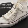 1pcs Metal Shoe Decorations Bling Rhinestone Shoe Chain Charms Hollow Star Love Pendant Pearl Shoe Chain Bracelet for Women