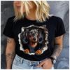 Women's Cotton 100% Interesting Dog Print T-shirt Loose round Neck Casual Short Sleeve Fashion Top Wholesale Clothing Summer