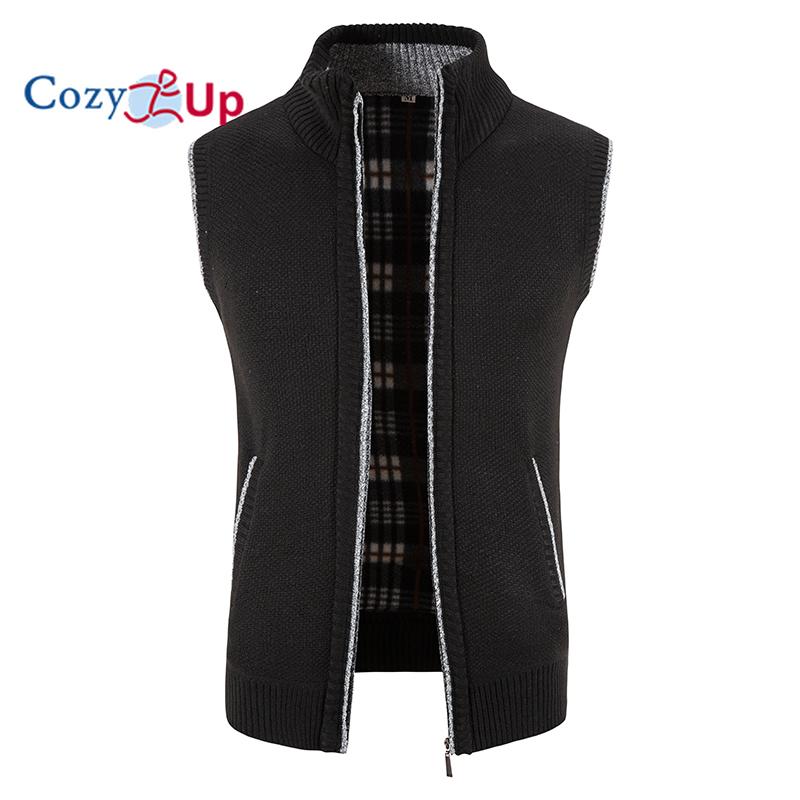 Herr Plus Sammetsförtjockad Väst Ståkrage Västjacka Tröja Kappa Kofta