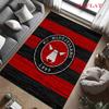 FC Midtjylland Logo Teppich für Wohnzimmer Schlafzimmer Zuhause Sofadekoration, Rutschfeste Bodenmatte für Kinder zum Spielen