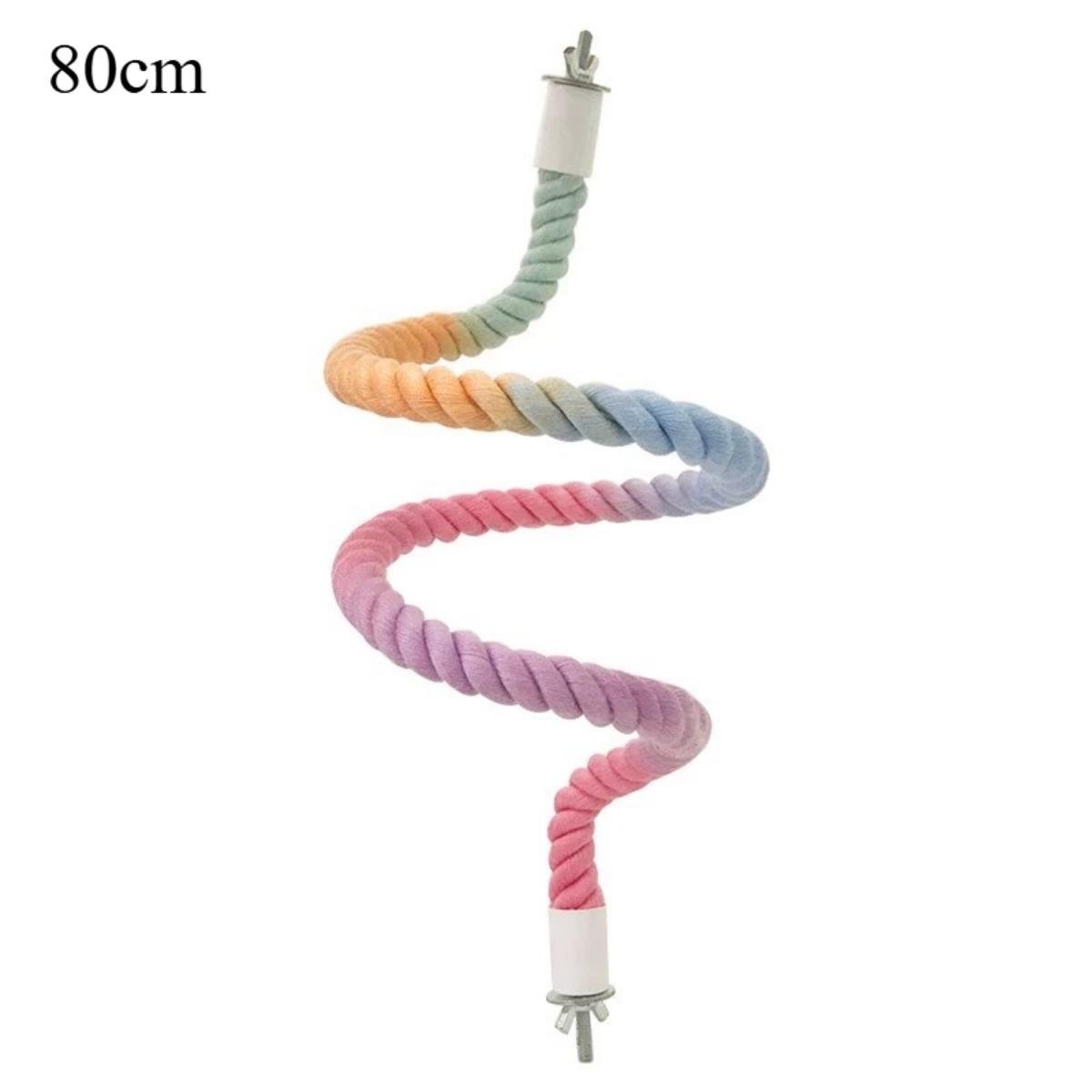 

35/80 см градиентная цветная веревка для птиц, подставка для клеток для птиц, гибкая веревка для лазанья, игрушка для клетки, попугайчика, волнистого попугайчика, неразлучника, планера 80cm разноцветный