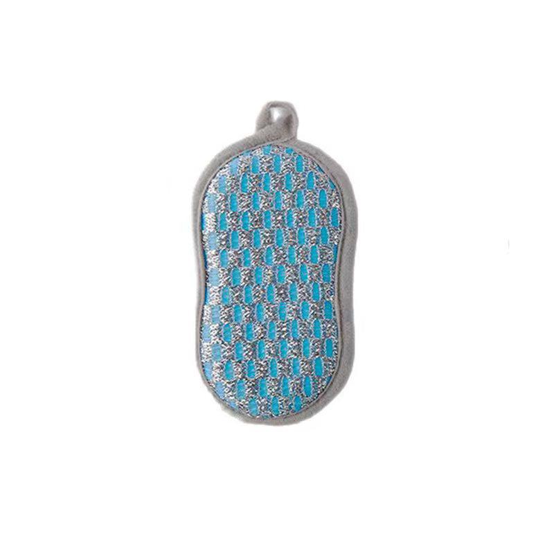 Dual-Sided Kitchen Cleaning Pads: Non-Stick Oil Brush & Steel Wool Sponge for Dishwashing and Household Use