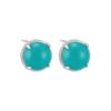 Elegant Turquoise Natural Mother Of Pearl Round Stud Earrings Women Copper Alloy With Post Lightweight Daily Wear