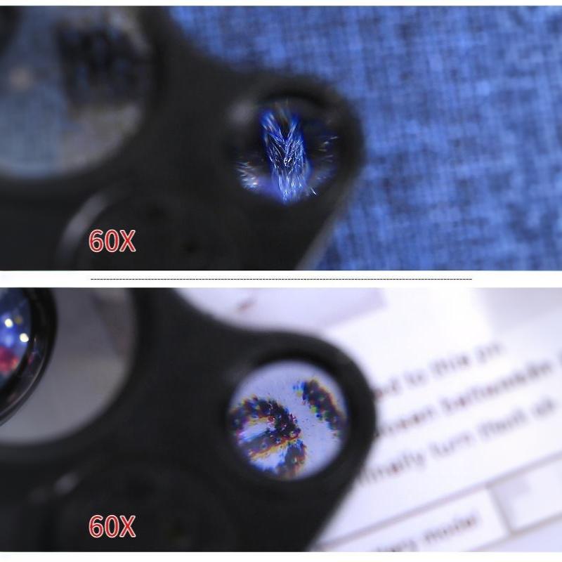 30X 60X Foldable Illuminated Loupe Magnifier For Jewelry Gems Coins Stamps With Bright Led Light Portable Jewelry Magnifier