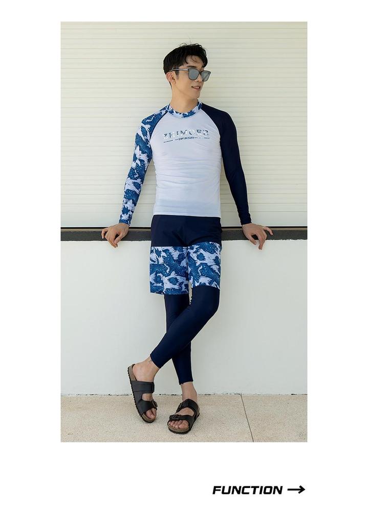 Men's Two-Piece Long Sleeve Wetsuit: Sun Protection, Quick Dry, Slim Fit for Snorkeling, Surfing & Hot Springs