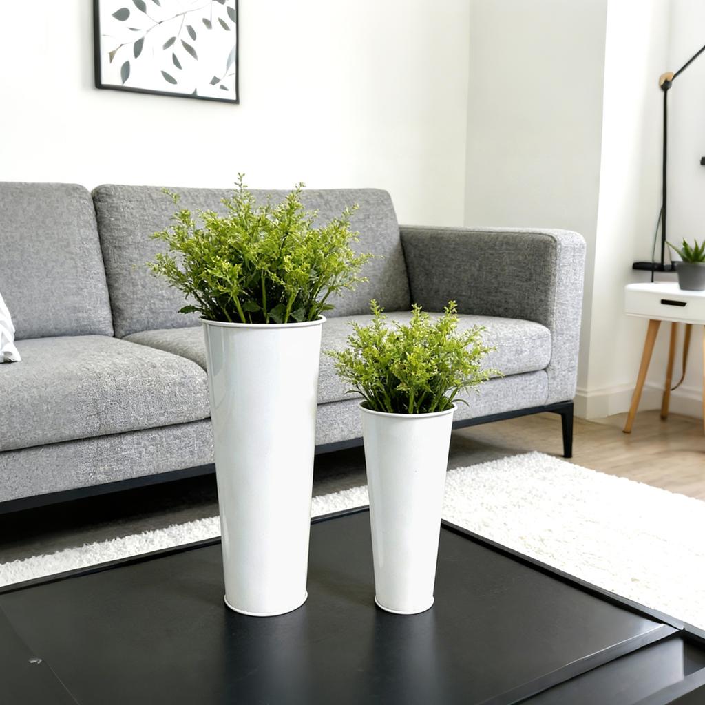 Blumenkübel, 29 cm/40 cm verzinkte Metallvasen für Blumen, Blumenkübel, Vasen für Hochzeiten, Balkongarten, Heimdekoration