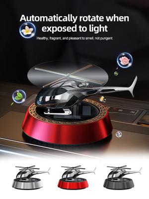 2024 Auto Solar Rotierender Hubschrauber Solar Aromatherapie Auto Lufterfrischer Legierung+ABS Holz Aromatherapie Auto Innendekoration