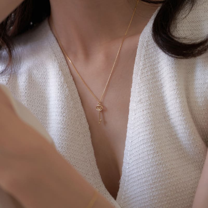 

Dawn of Me New. Plant Key Necklace Gold