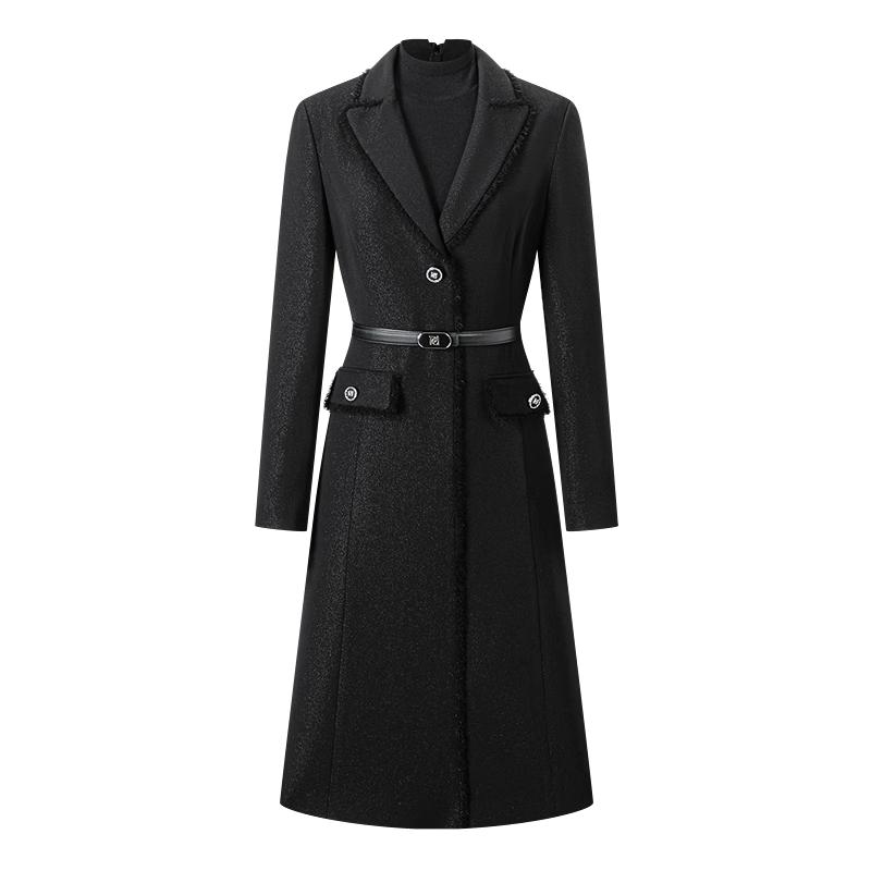 

PORTS ALQ9D011TFB008 Women s Long-Sleeve V-Neck A-Line Dress L