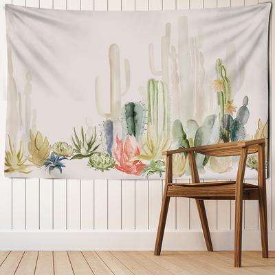 Ink Painting Cactus Tapestry Wall Hanging Tropical Plant Bohemian Simple Witchcraft Psychedelic Living Room Decor
