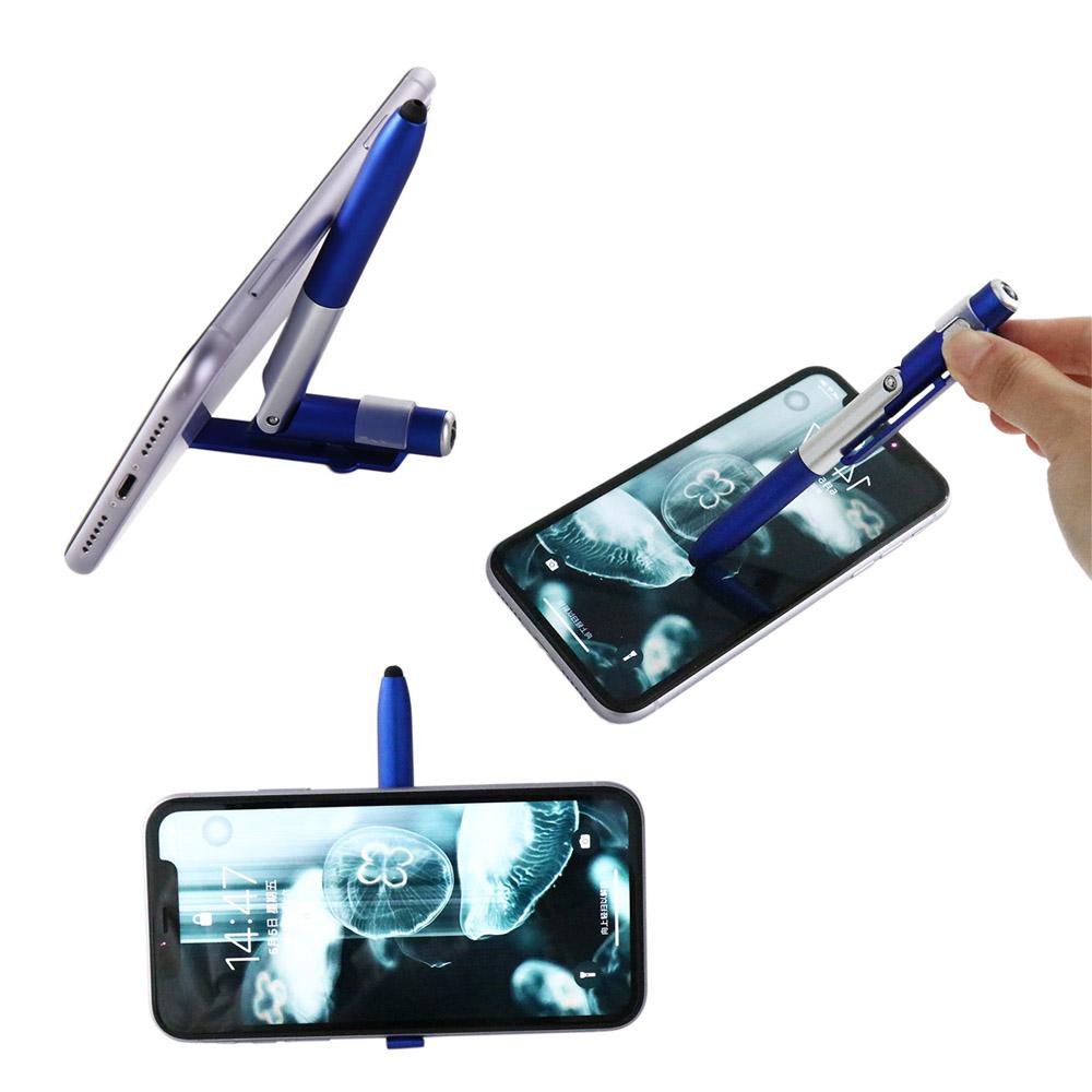 School Students Stationery Writing Pen Stylus Pen Ballpoint Pen with LED Light Cellphone Holder