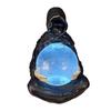 Resins Death God Sculpture Crystal Ball Halloween Decors LED Light Up With Flying Bats For Home Party Collectible Gift