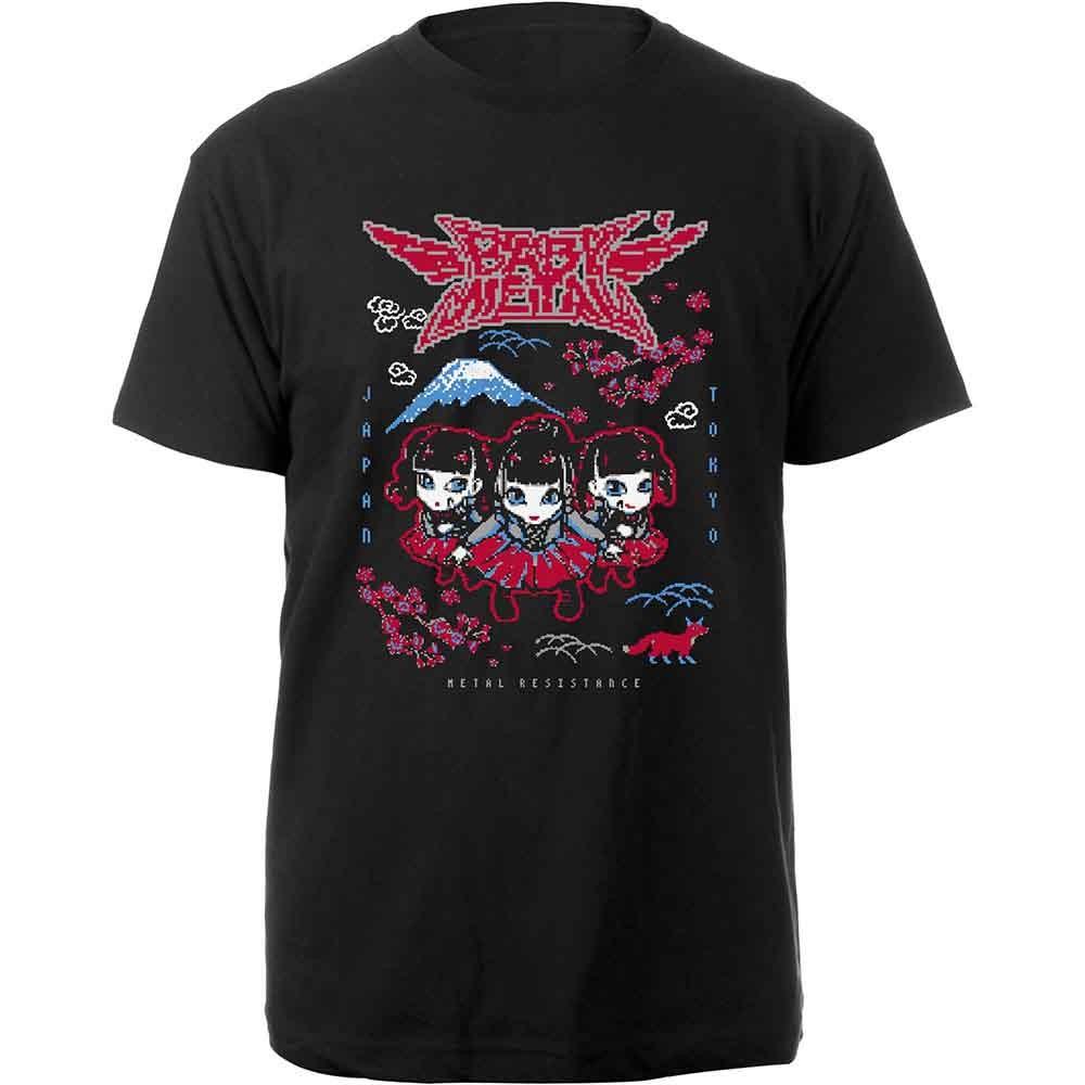 Babymetal T Shirt Pixel Tokyo Band Logo New Official Mens Black