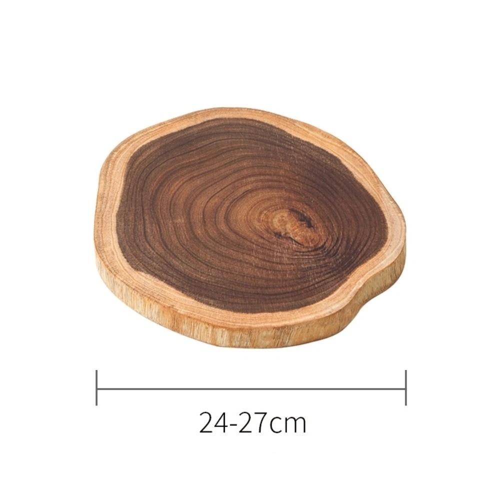 Durable Solid Wood Cutting Board Mats Anti Mold Irregular Wooden Food Plate Anti Crack Fruit Bread Serving Tray Household