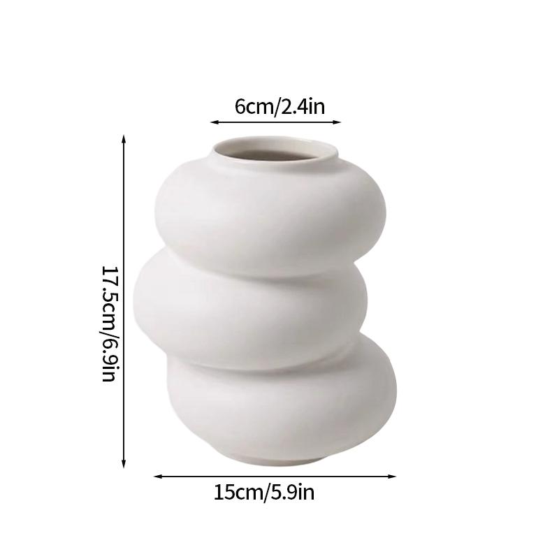 Nordic Flower Vase Plastic Plant Pot Aesthetic Immitation Ceramic Flowerpot Flower Arrange Ornament Desktop Decor Wedding Table