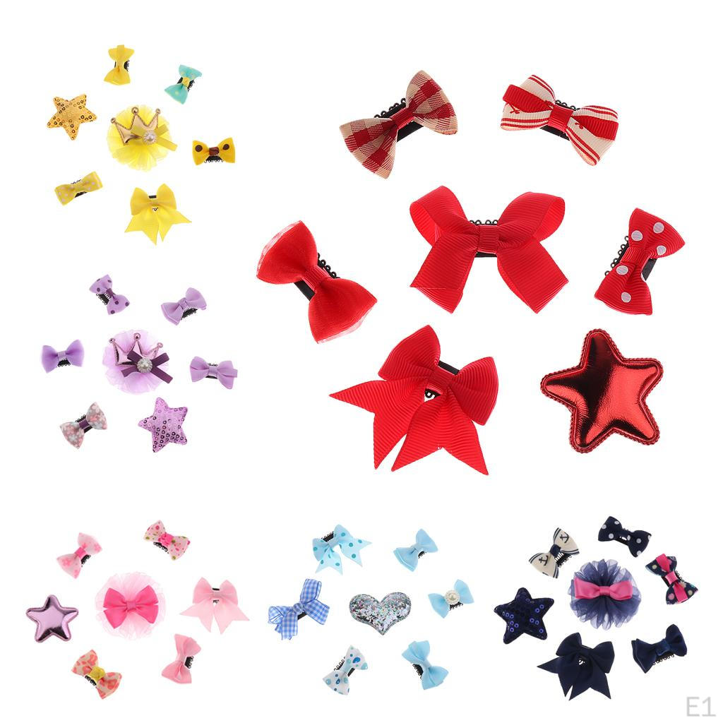 7 Pcs baby Girls Bowknot Hair Clips Flower Pins Jewelry Gift Set