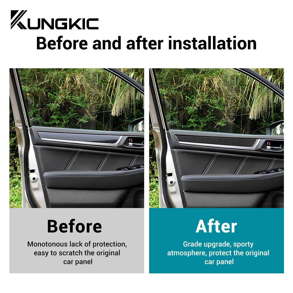 Real Soft Carbon Fiber Sticker For Subaru Legacy 2015 2016 2017 2018 2019 LHD RHD Car Front Door Panel Docor Trim Accessories