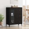 Sideboard with Drawers Black Oak Effect 69.5 x 34 x 90 cm