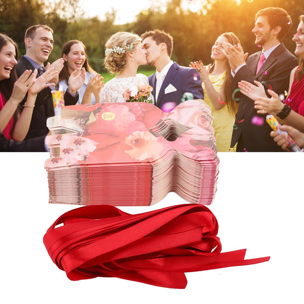 50 Set Wedding Favor Boxes Floral Pattern Retro   Sy Assemble   Boxes Party Favors with Rope   Gift Box