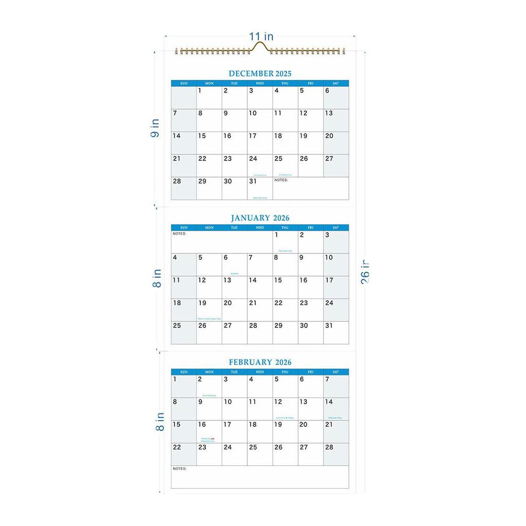 2026 BUDGETPLANNR Wall Calendar: English Office Planning