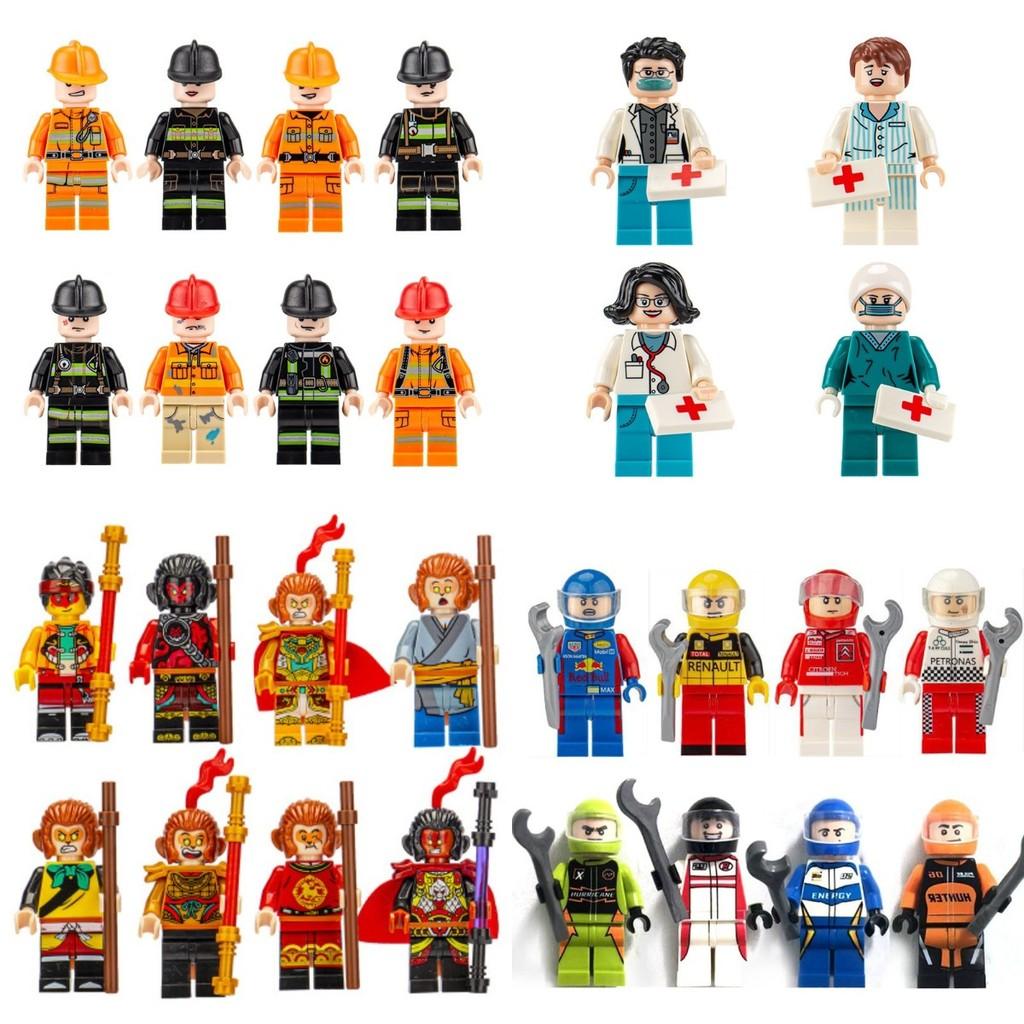 Byens Profesjonelle Ingeniør og Brannmann Minifigurer Byggekloss Sett For Barn