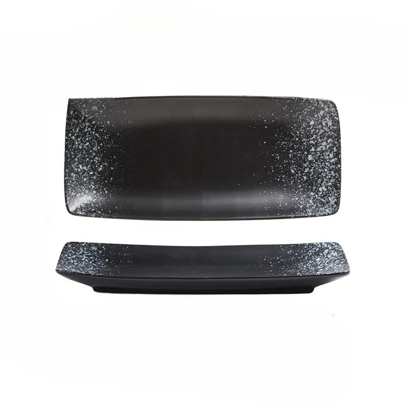 

Ретро прямоугольная тарелка для суши Японские керамические тарелки Тарелка с западной едой Домашний обеденный сервиз Тарелки и блюда Кухонные принадлежности