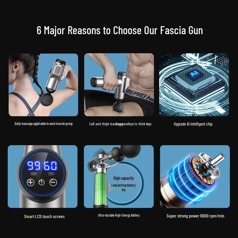 Professional LCD Frequency Conversion Massage Gun