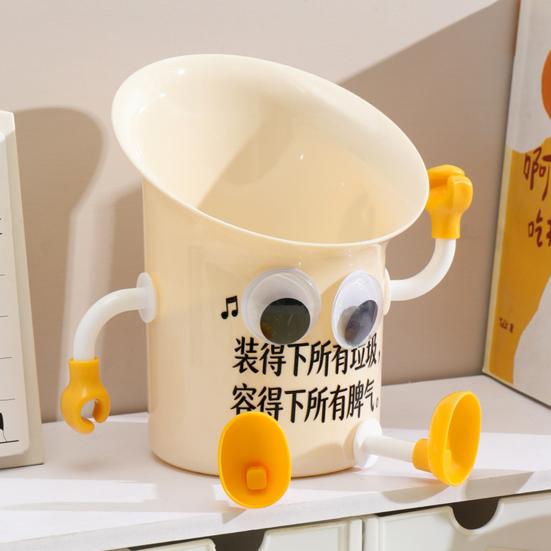 Desktop Trash Can Cute Bin Funny Tiny Wastebasket Trumpet Waste Mini Desktop Trash Bin