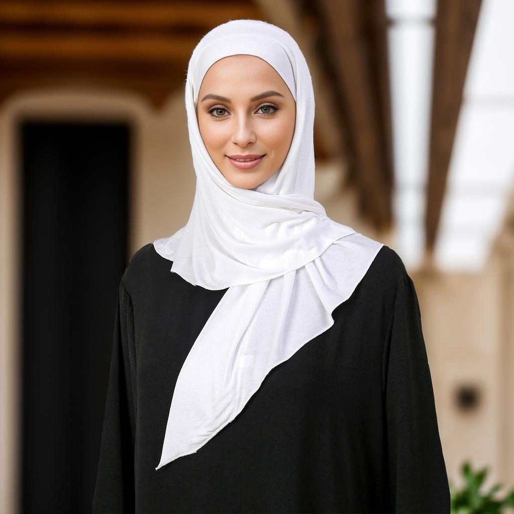 Luxury Solid Modal Jersey Hijab Scarf Instant Bufanda For Woman Ready to Wear Casual Wrap Islamic Headscarf Turban Femme 68*68cm