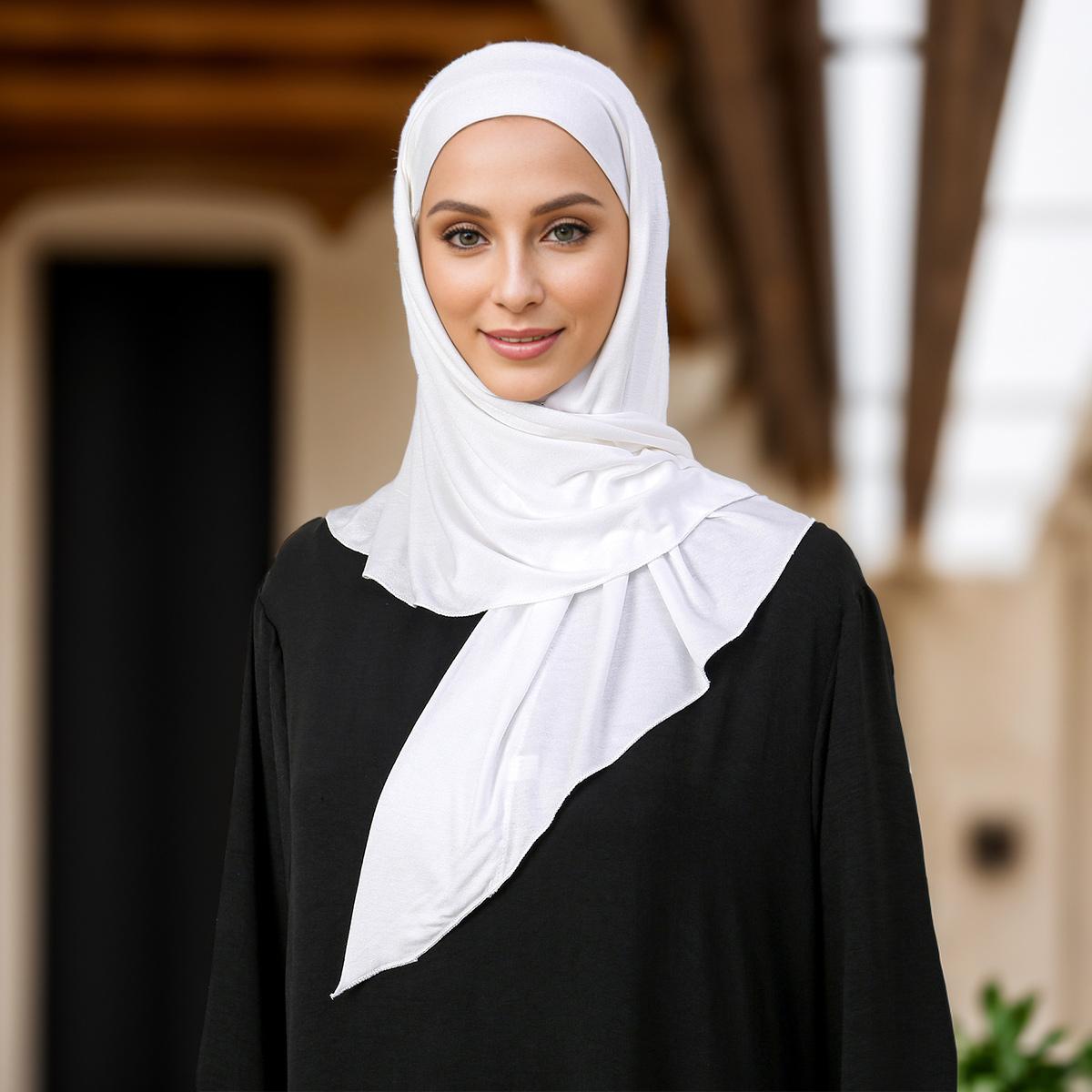 

Роскошный однотонный модальный джерси хиджаб-шарф мгновенная буфанда для женщины готовый к носке повседневный платок исламский головной убор тюрбан женский 68*68 см 68x68cm