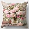 Floral Vase Patterned Double-sided Printed pillow cover Short plush Suitable living rooms bedrooms sofas throw cushion cover