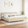 Maison Exclusive - Bed Slat Base with Cream Mattress 200x200 Cm Fabric