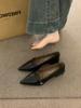 Pointed commuter shallow mouth single shoes women's spring and autumn retro casual thick heel fashion Mary Jane small leather shoes