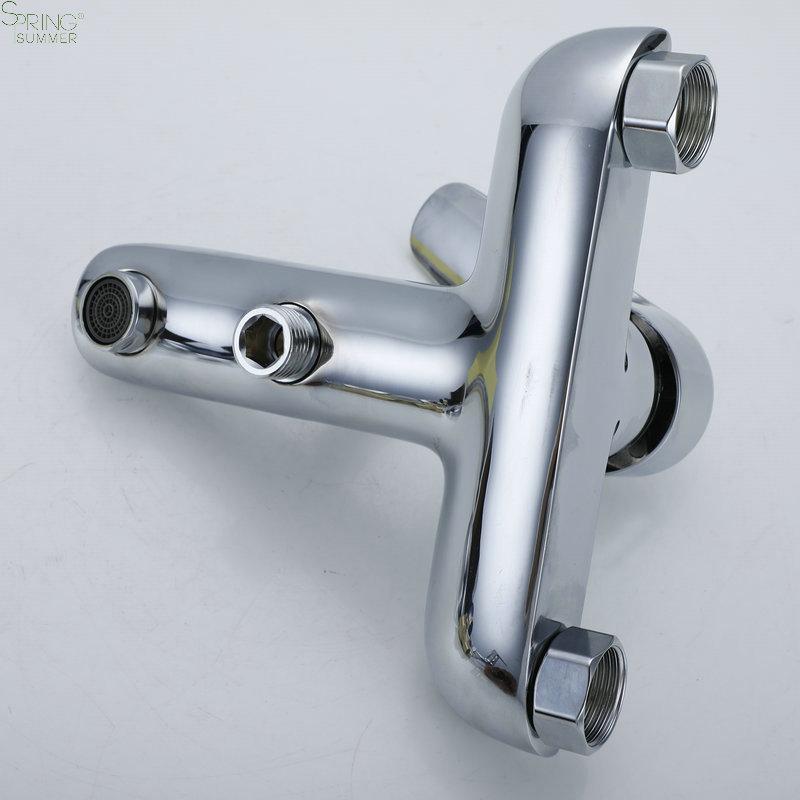 Brass Modern Wall Bathtubs Tap Sets Single Handle Bidet Shower Mixer S02 Tubs Faucet Chrome Bath Shower Faucets