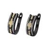 Orecchini in Zircone Orecchini Bicolore Classici Geometrici Nero Oro Rettangolari Stile Bohemien Orecchini da Donna Velocità