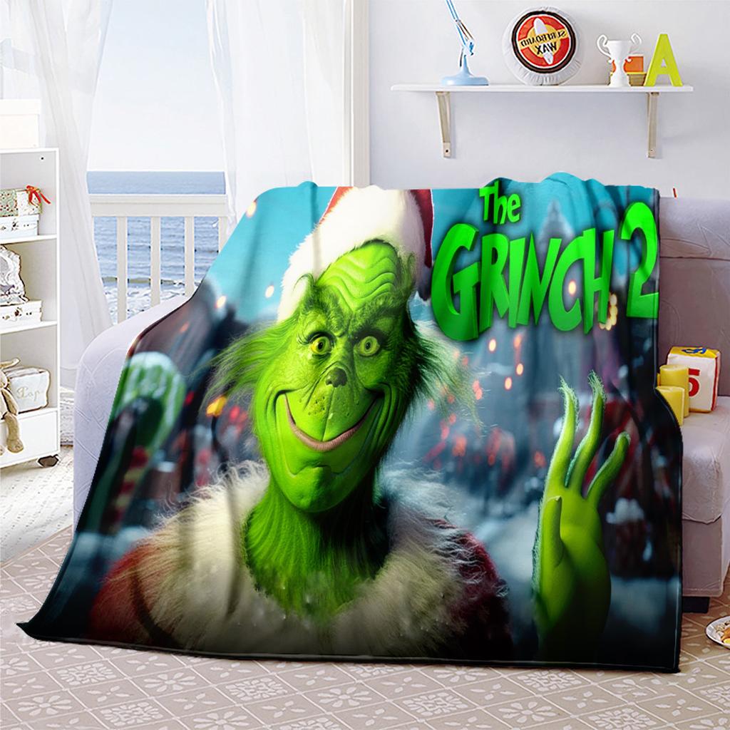 Christmas Gift Comedy Movie How the Grinch Stole Christmas blanket home warming, four season bed decoration sofa cover flannel throwing blanket K6