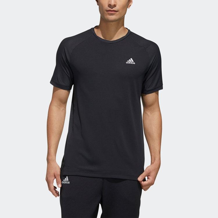 Adidas Logo Graphic Round Neck Sports T-Shirt Men Tops Black FK1418