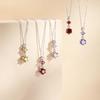 [FANCIME] Women's Necklace "Tria" Citrine (November Birthstone) Three Sparkles Lucky Charm Silver Women's Accessory Mother's Day Birthday Christmas Gi