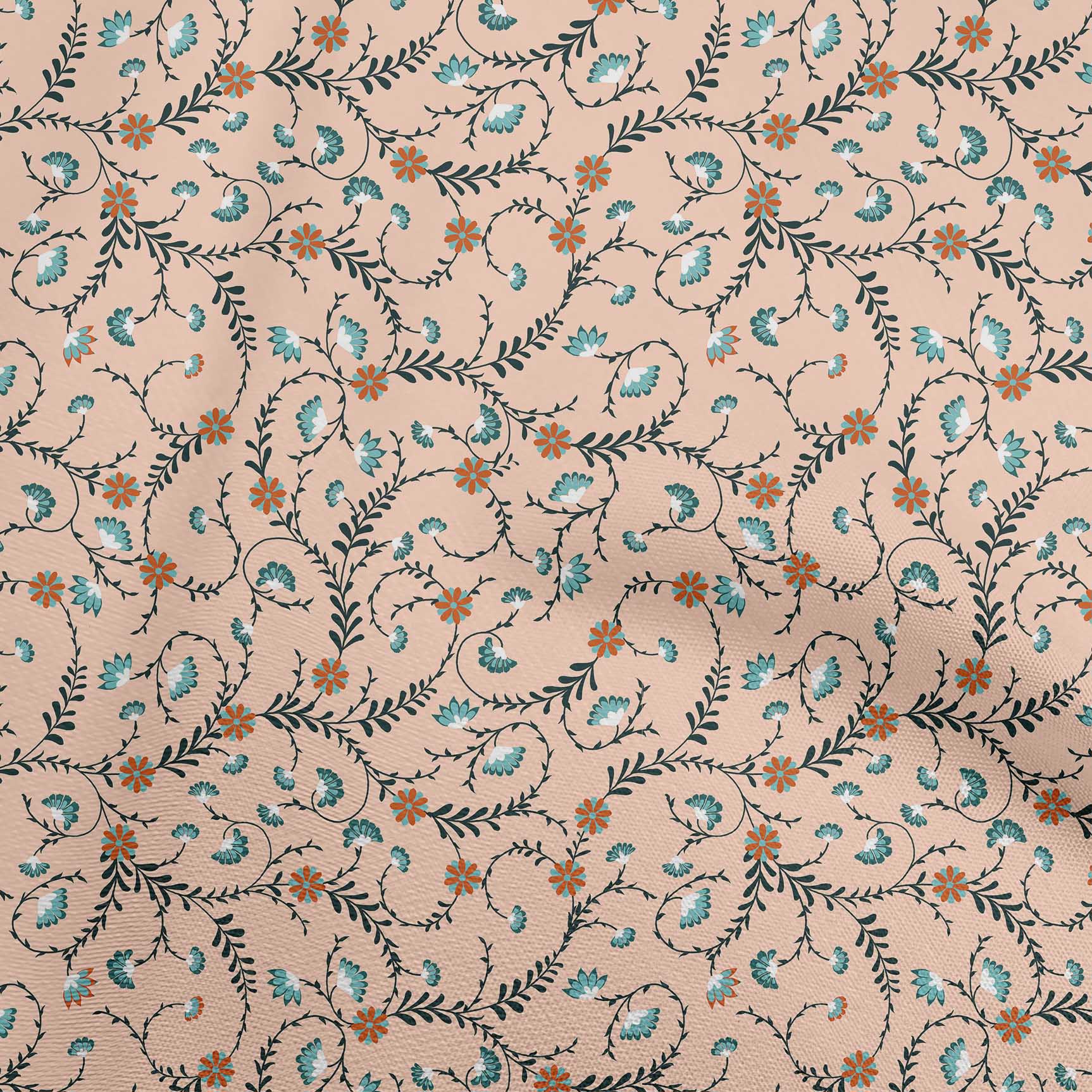 

oneOone Жоржет Віскоза Baby Blue Тканина з квітковим орнаментом Сукня Тканина Тканина з принтом у дворі 42 дюйма 42 Inch Wide - Viscose Chiffon лососевий