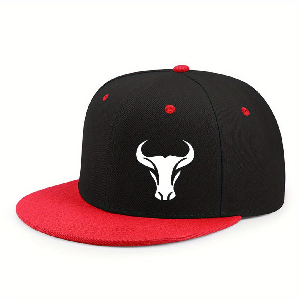 Bull Patterned Baseball Cap Lightweight And Unisex Adjustable Outdoor Sports And Leisure Hat Hip Hop Style Daily Wear