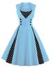 Women's Retro Gothic Red Polka Dot Swing Dress - 1950s Style