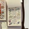 2027 Wall Hanging Calendar Pre-punched Holes Hand Drawn Afternoon Tea Floral Patterns for Home Use